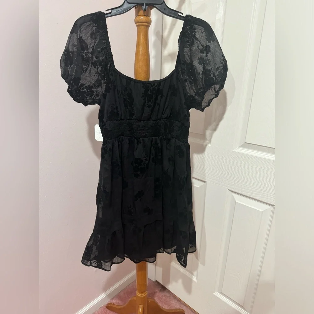 NWT Altar’d State Black Floral Mini Dress - Picture 9 of 9